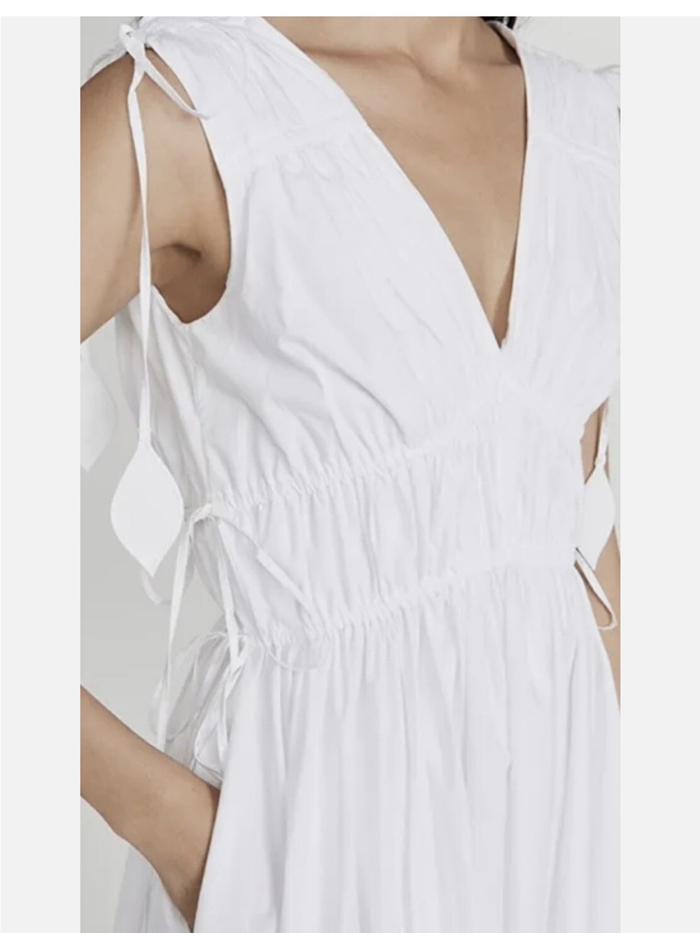 NWT Tory Burch sleeveless smock Pleated dress Sz 4 with pockets - Picture 4 of 11